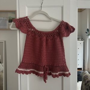 Cleobella crochet top pink and white - perfect condition, worn once